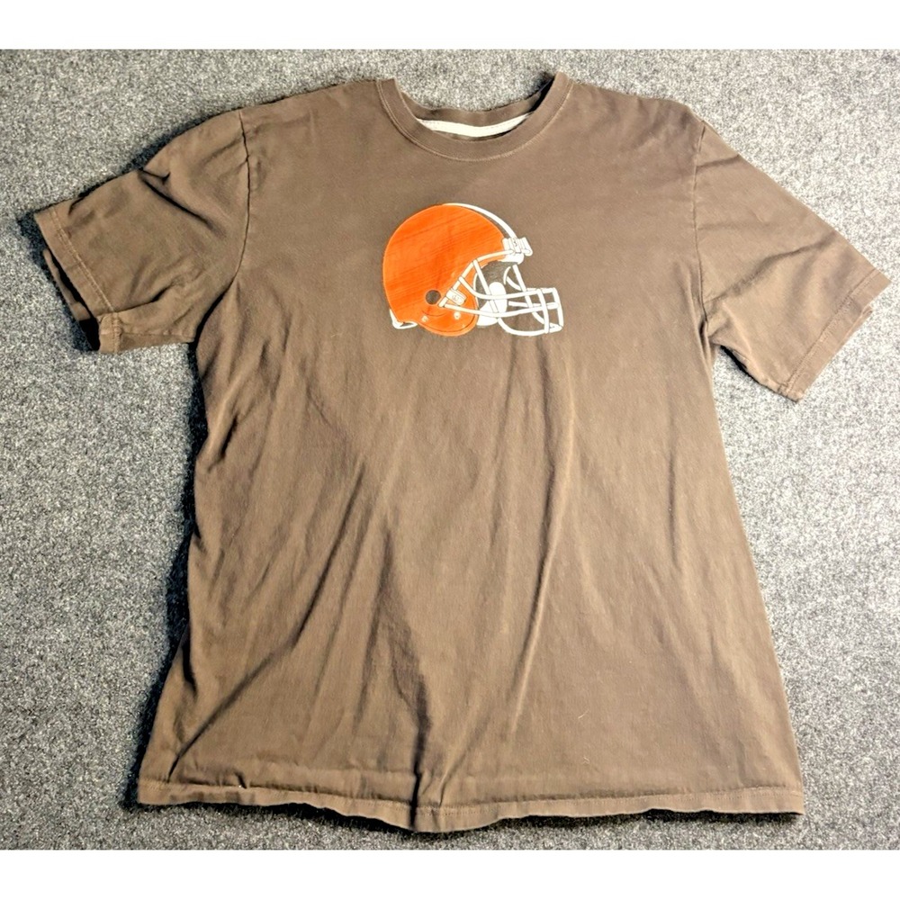 Cleveland Browns Nike Helmet Logo T-Shirt Mens XL Brown NFL Football Tee